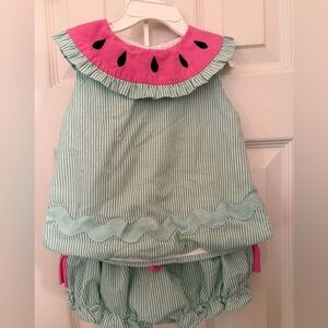 Lil Cactus Watermelon Ruffle Butt Diaper Set